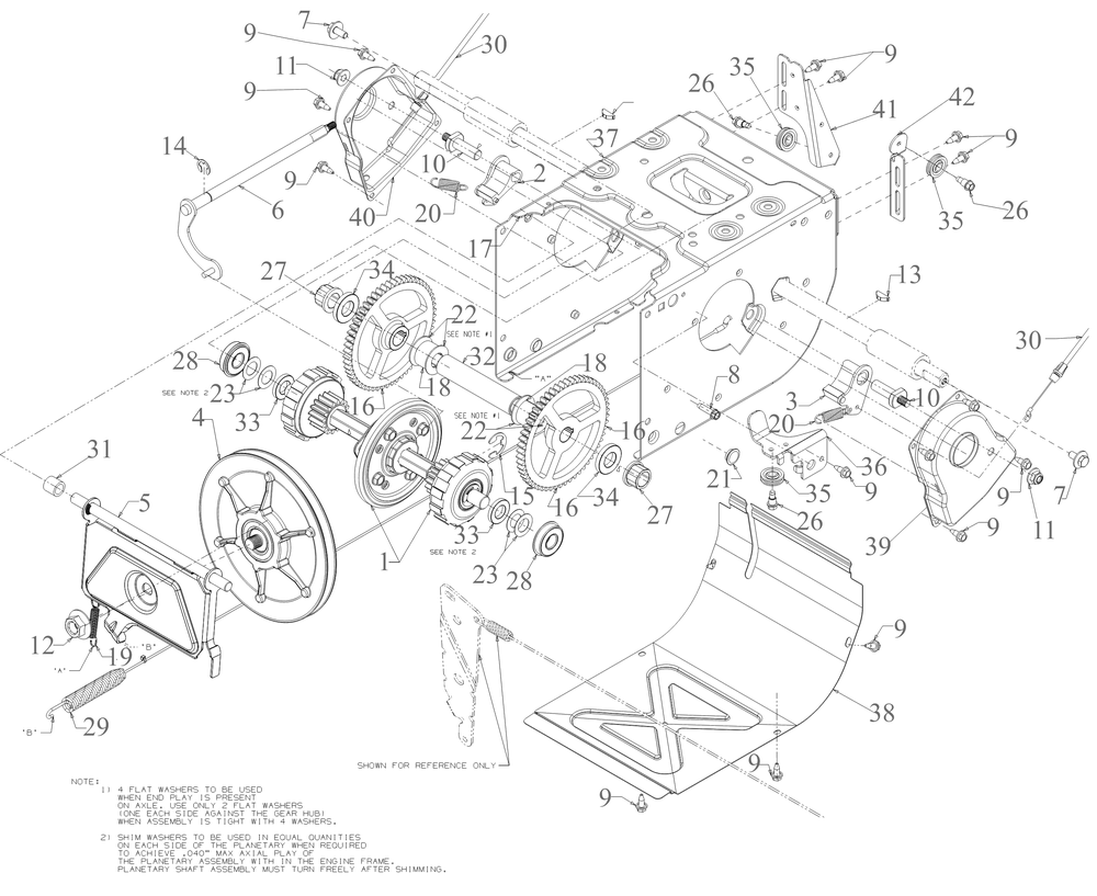 Transmission Diagram and Parts List for 3X26-INCH (31AH5JVAB56)(2023) Cub Cadet Snow Blower